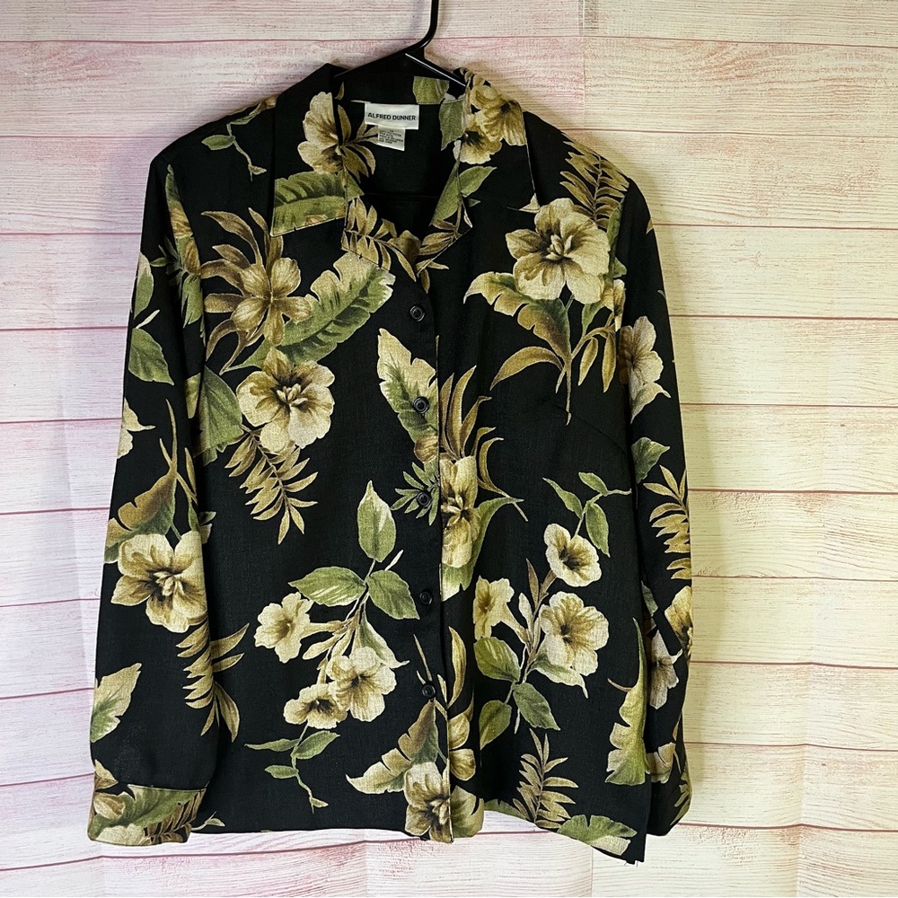 Alfred Dunner Floor Button Front Shirt Size 12